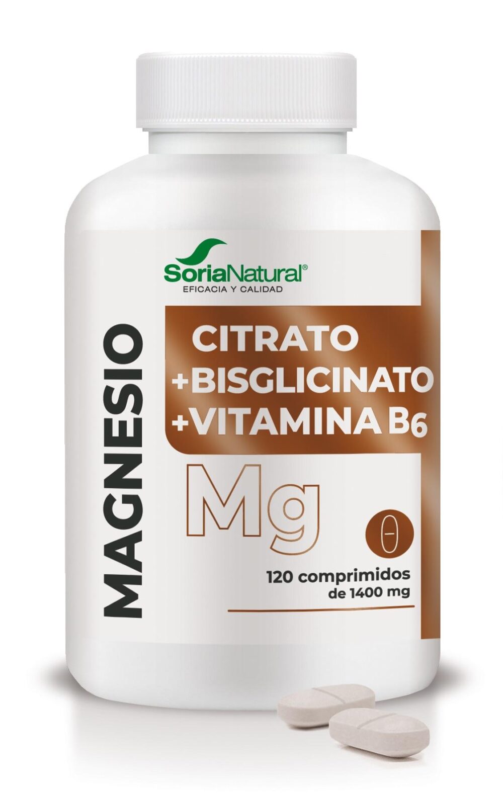 Magnezij citrat, bisglicinat in vitamin B6 tablete Soria Natural